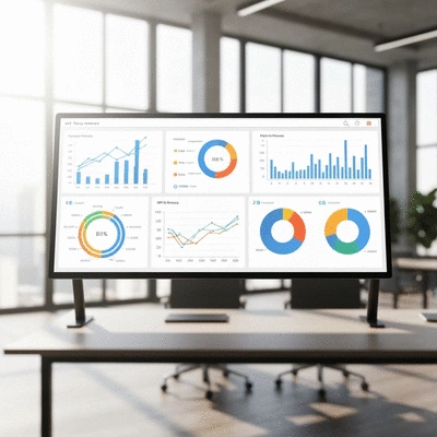 Tableau de bord de données et graphiques de KPI