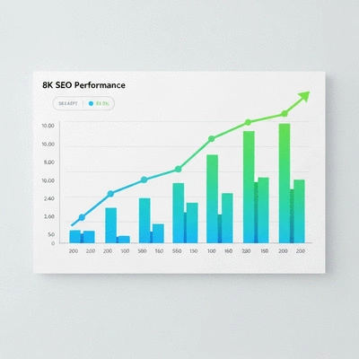 Graphique montrant l'amélioration des performances SEO au fil du temps