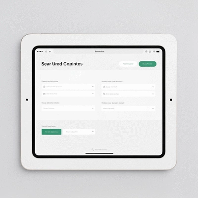 Modern website interface displayed on a tablet, showcasing clear calls to action and simplified forms, reflecting an optimized user experience. No text, no words, no typography, 8K